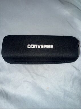 Converse Black and White Logo Zipper Glasses Case